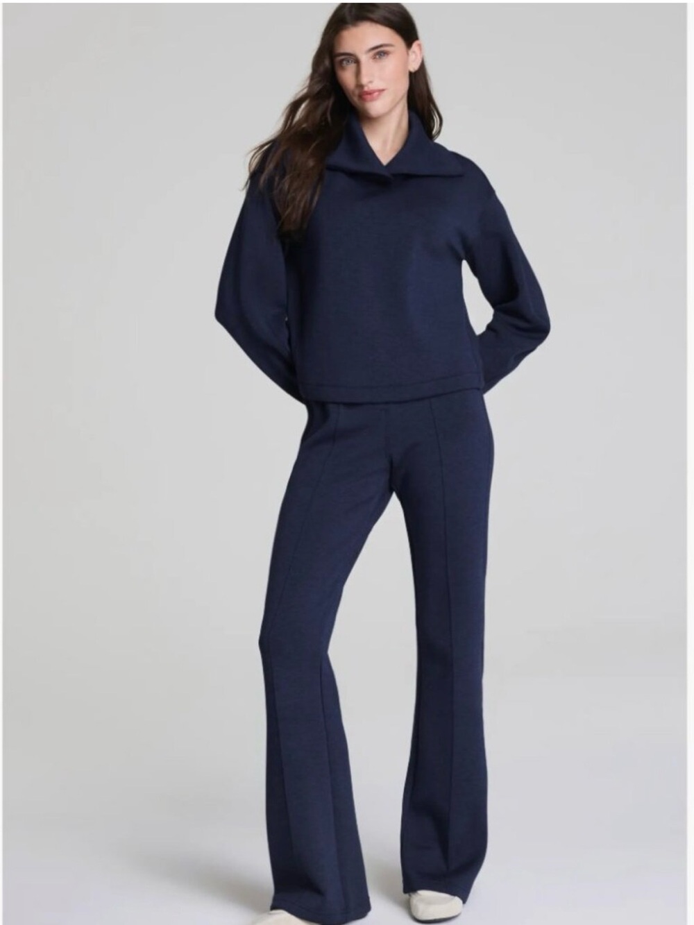 SPANX Dark Navy Flare Knit Pants